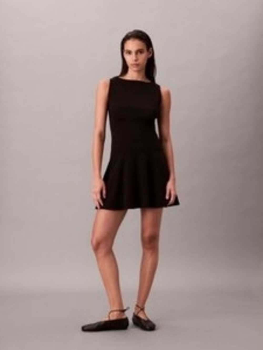 Calvin Klein NWT Black Sleeveless Fit-and-Flare Dress